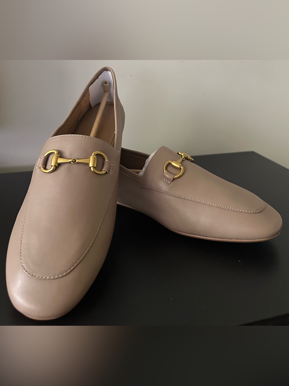 Italian Leather Horsebit Loafers Women 9 Brown Gucci Style Quince NIB